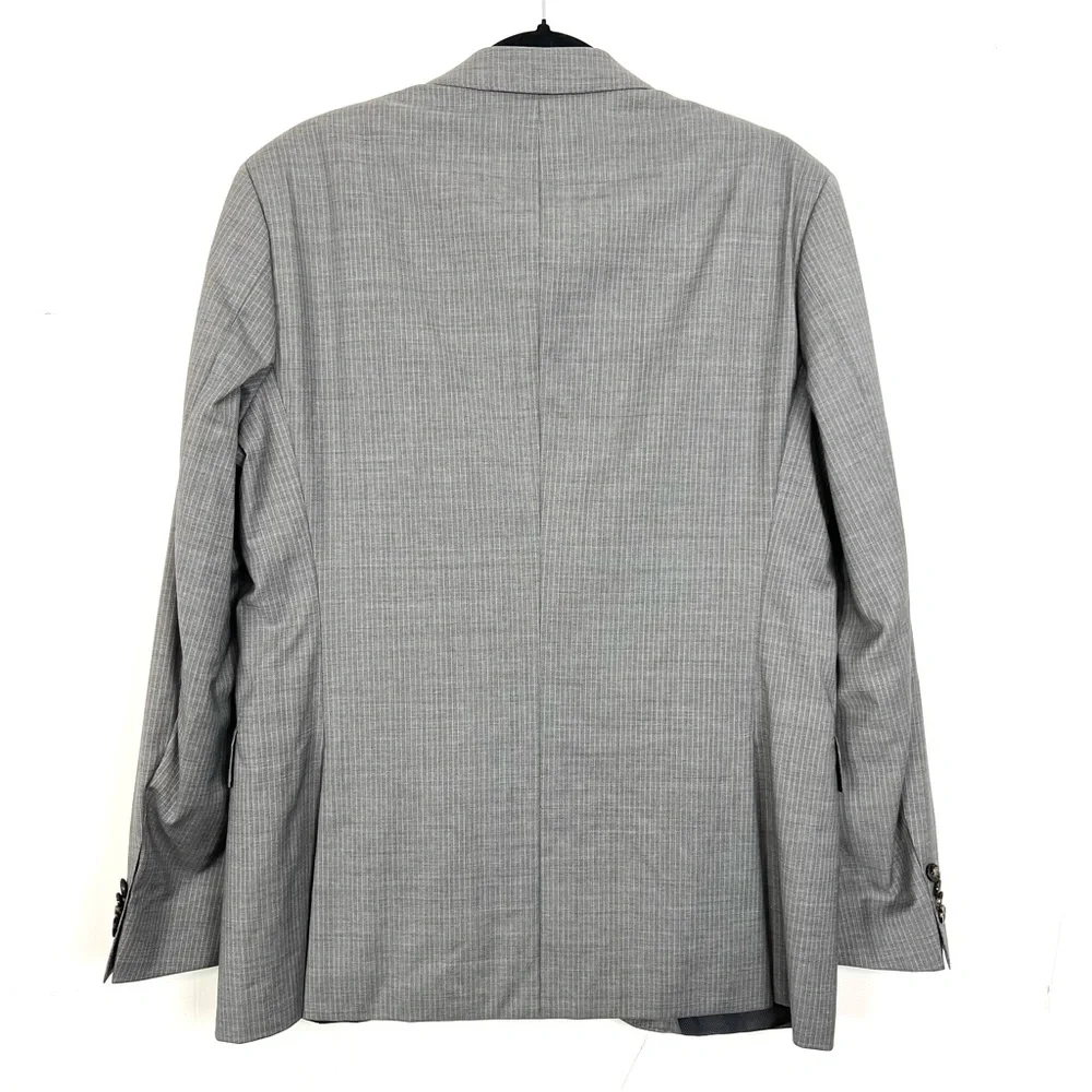 BOSS Hugo Boss James5/Sharp7‎ Virgin Wool Suit Grey Striped Mens 38R NWT $379